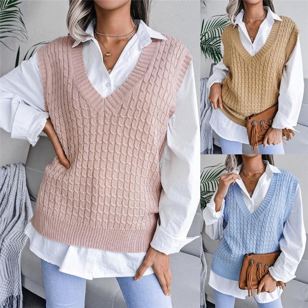 women's vests spring autumn fashion style short european and american v-neck twist casual loose knit sweater vest women trendy 199, Black;white
women's vests spring autumn fashion style short european and american v-neck twist casual loose knit sweater vest women trendy 199, Black;white