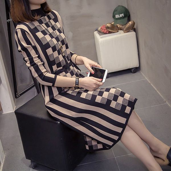 autumn female sweater elegant more siz thin with loose mesh sleeve plaid shirt dress long kintwear f2521 vsen, Black;gray
autumn female sweater elegant more siz thin with loose mesh sleeve plaid shirt dress long kintwear f2521 vsen, Black;gray
