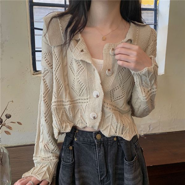 women's t-shirt hollow out short knitted cardigan women's autumn 2021 outer loose sweater foreign style comfortable long sleeved w, White
women's t-shirt hollow out short knitted cardigan women's autumn 2021 outer loose sweater foreign style comfortable long sleeved w, White