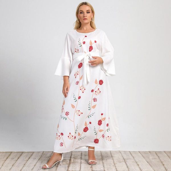 plus size dresses elegant fashion women white robes flower print o neck long sleeve a-line dress party wear lady vestidos, Black
plus size dresses elegant fashion women white robes flower print o neck long sleeve a-line dress party wear lady vestidos, Black