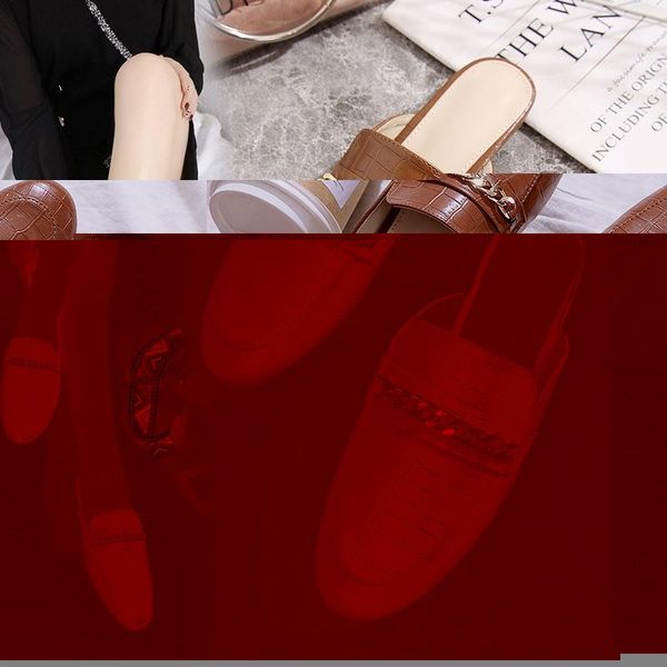 slippers british style metal chains crocodile leather women trend cover head slides shoes woman vintage mules outdoor pantufa, Black
slippers british style metal chains crocodile leather women trend cover head slides shoes woman vintage mules outdoor pantufa, Black
