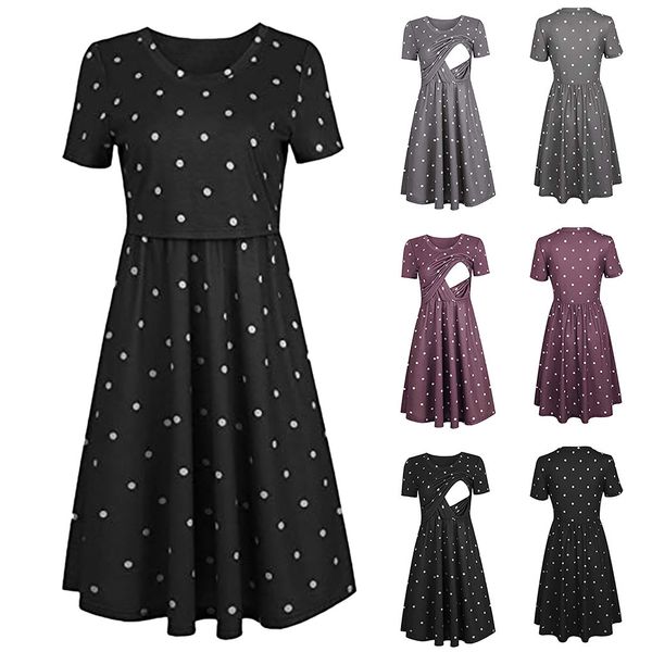 dot printing dress for pregnant women women pregnant maternity nursing solid breastfeeding summer maternity dresses wholesale, White
dot printing dress for pregnant women women pregnant maternity nursing solid breastfeeding summer maternity dresses wholesale, White
