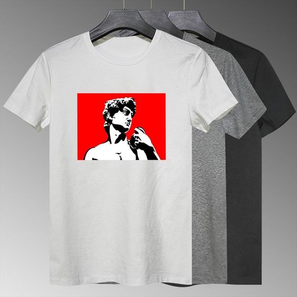 comfortable breathable summer female men funny michelangelo style printing mens o neck oversize, White;black
comfortable breathable summer female men funny michelangelo style printing mens o neck oversize, White;black
