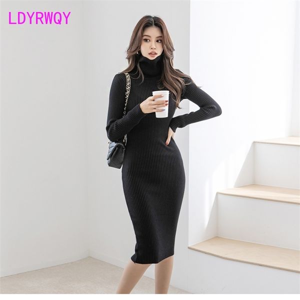 high collar solid color temperament slim all-match knitted dres office lady sheath knee-length 210603, Black;gray
high collar solid color temperament slim all-match knitted dres office lady sheath knee-length 210603, Black;gray