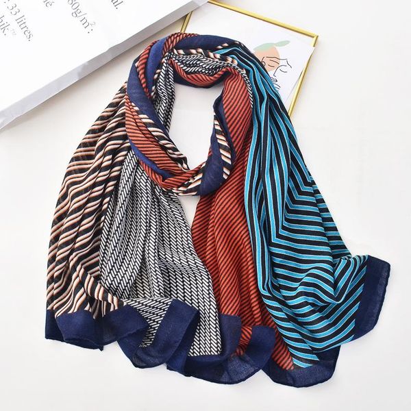 scarves royalmaybe gauze scarf women's geometric matching color beach autumn/winter shawl cotton stripe sunscreen, Blue;gray
scarves royalmaybe gauze scarf women's geometric matching color beach autumn/winter shawl cotton stripe sunscreen, Blue;gray