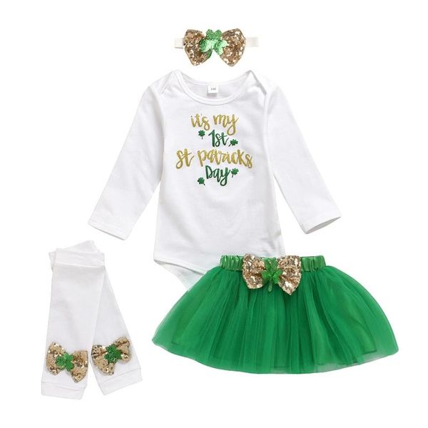 clothing sets baby girl's set, bowknot letter print long sleeve romper skirt headwear leg sleeves four-piece suit for birthday party, White 
clothing sets baby girl's set, bowknot letter print long sleeve romper skirt headwear leg sleeves four-piece suit for birthday party, White
