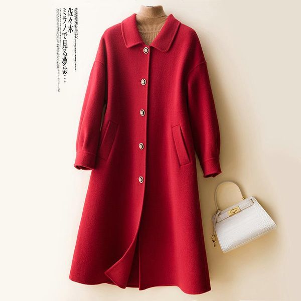 women's wool & blends hair generation dress 2021 double-sided cashmere coat medium and long manufacturer's tweed, Black
women's wool & blends hair generation dress 2021 double-sided cashmere coat medium and long manufacturer's tweed, Black