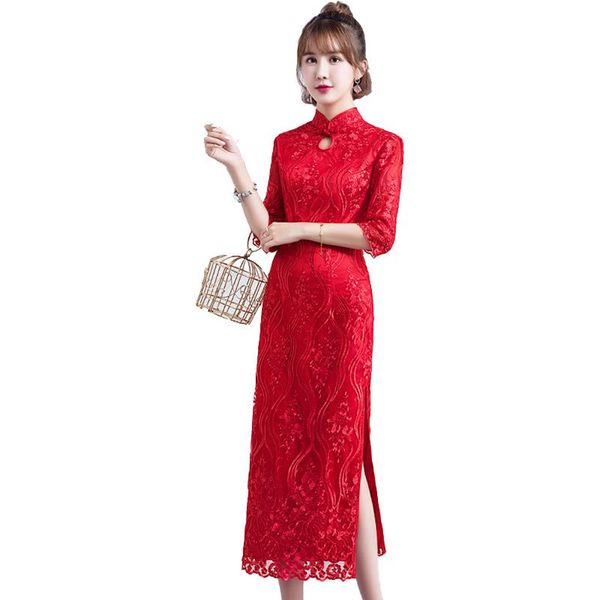 elegant high split ladies evening party dress red chinese style bride wedding cheongsam retro slim stage show qipao ethnic clothing
elegant high split ladies evening party dress red chinese style bride wedding cheongsam retro slim stage show qipao ethnic clothing