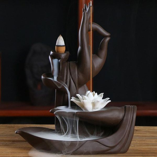 fragrance lamps ceramic buddha lotus hand shaped backflow incense burner cone holder stick for bedroom
fragrance lamps ceramic buddha lotus hand shaped backflow incense burner cone holder stick for bedroom