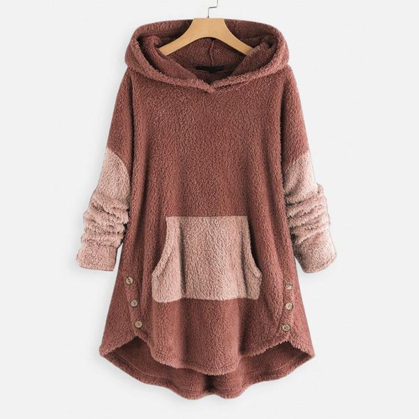 women's hoodies & sweatshirts plus size women loose patchwork fleece long sleeve tedy coat with pocket button casual pullover moletom t, Black
women's hoodies & sweatshirts plus size women loose patchwork fleece long sleeve tedy coat with pocket button casual pullover moletom t, Black