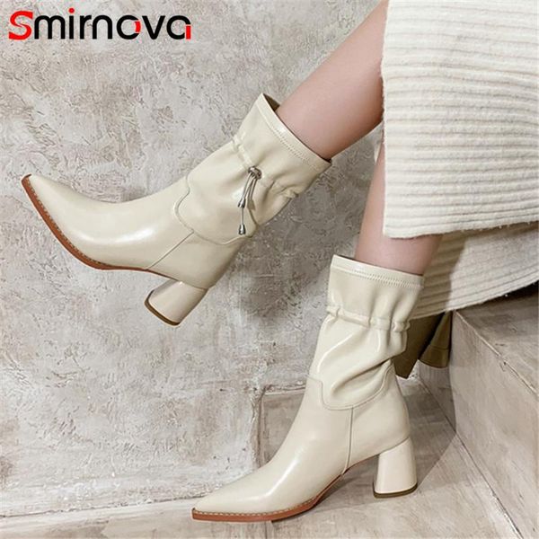 boots smirnova 2021 fashion brand genuine leather shoes women high heel pointed toe pleated autumn winter ankle, Black
boots smirnova 2021 fashion brand genuine leather shoes women high heel pointed toe pleated autumn winter ankle, Black