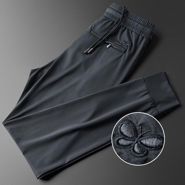 men's pants summer thin male luxury butterfly embroidery sport casual man fashion slim fit elastic waist trousers 40, Black
men's pants summer thin male luxury butterfly embroidery sport casual man fashion slim fit elastic waist trousers 40, Black