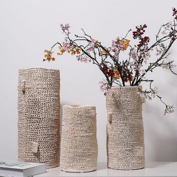 vases pure handmade ceramic vase, honeycomb, simple flower ware, porch of living room, handicraft ornaments
vases pure handmade ceramic vase, honeycomb, simple flower ware, porch of living room, handicraft ornaments