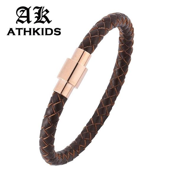 charm bracelets fashion men's brown genuine leather bracelet rose gold stainless steel magnetic buckle wristband gift pd0252z, Golden;silver
charm bracelets fashion men's brown genuine leather bracelet rose gold stainless steel magnetic buckle wristband gift pd0252z, Golden;silver