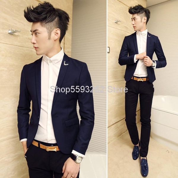 men's suits & blazers neckline metal fawn decoration men small suit slim fit wear, White;black
men's suits & blazers neckline metal fawn decoration men small suit slim fit wear, White;black