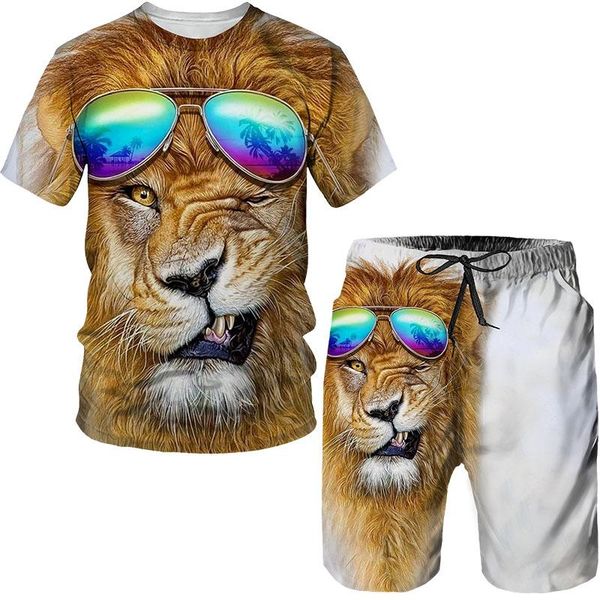 men's tracksuits fashion lion 3d printing summer t-shirt animal shorts 2-piece loose oversized street hip hop party, Gray
men's tracksuits fashion lion 3d printing summer t-shirt animal shorts 2-piece loose oversized street hip hop party, Gray
