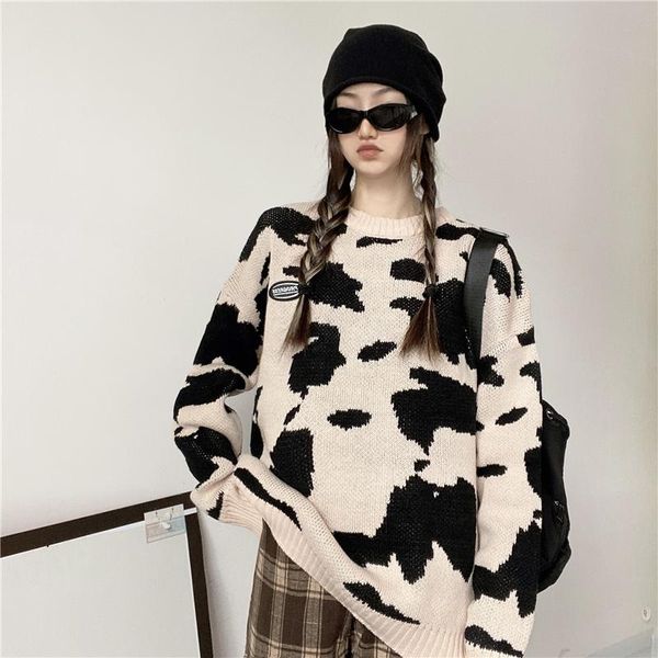 women's sweaters harajuku y2k vintage casual loose lazy cow sweater for women japanese kawaii pullover long sleeve winter fashion warm, White;black
women's sweaters harajuku y2k vintage casual loose lazy cow sweater for women japanese kawaii pullover long sleeve winter fashion warm, White;black