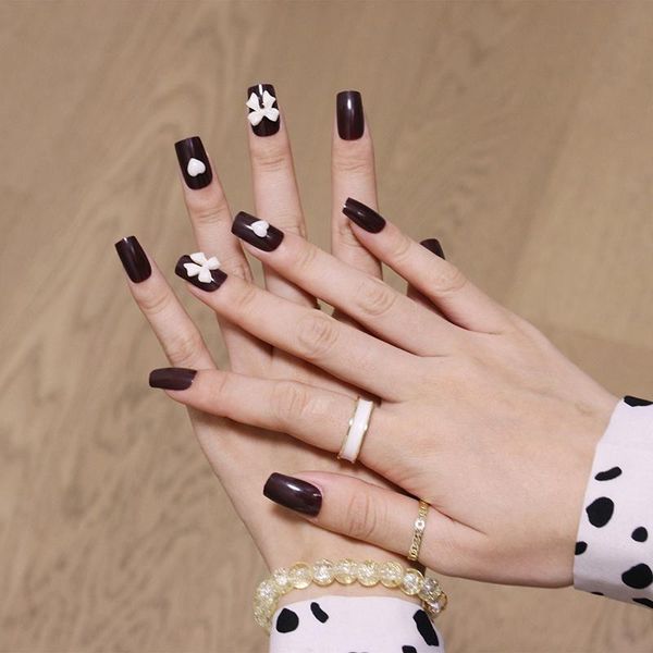 false nails 24pcs fake press on square dark brown nail stickers finished artificial with glue dl, Red;gold
false nails 24pcs fake press on square dark brown nail stickers finished artificial with glue dl, Red;gold