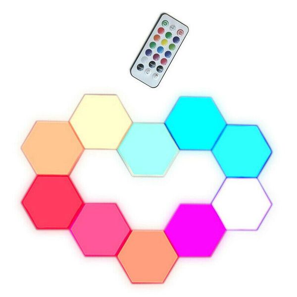 set of 10 remote control usb powered touch sensitive led light rgb quantum diy night wall lamp hexagonal modular honeycomb
set of 10 remote control usb powered touch sensitive led light rgb quantum diy night wall lamp hexagonal modular honeycomb