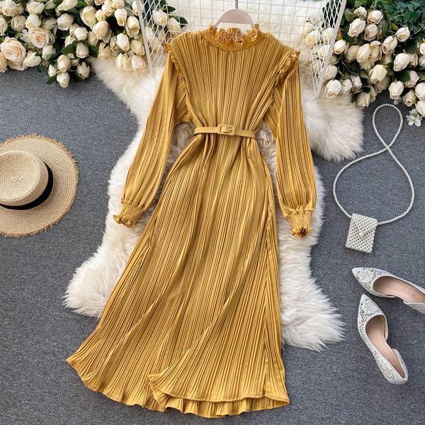 autumn winter elegant knitted patchwork pleated dress women long sleeve office one-piece sweater with belt casual dresses, Black;gray
autumn winter elegant knitted patchwork pleated dress women long sleeve office one-piece sweater with belt casual dresses, Black;gray