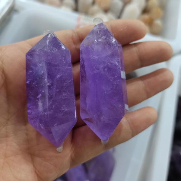 decorative objects & figurines natural amethyst quartz crystal double point healing stone
decorative objects & figurines natural amethyst quartz crystal double point healing stone