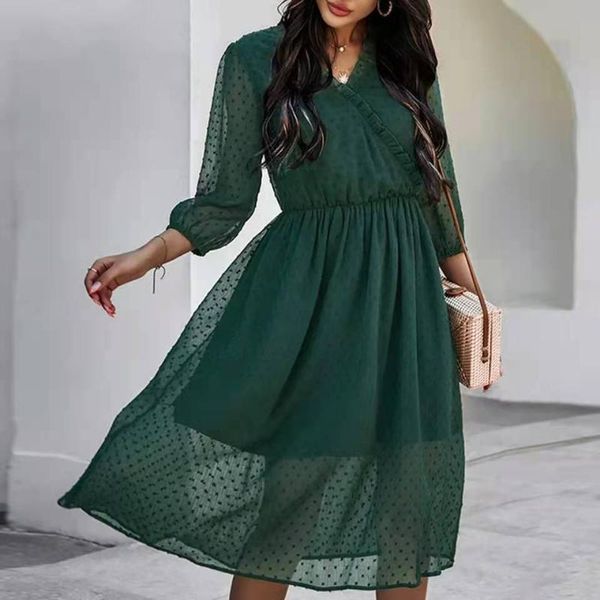 casual dresses 2021 summer ladies v-neck slim waist elegant lace partly translucent leisure vacation mid-length dress, Black;gray
casual dresses 2021 summer ladies v-neck slim waist elegant lace partly translucent leisure vacation mid-length dress, Black;gray