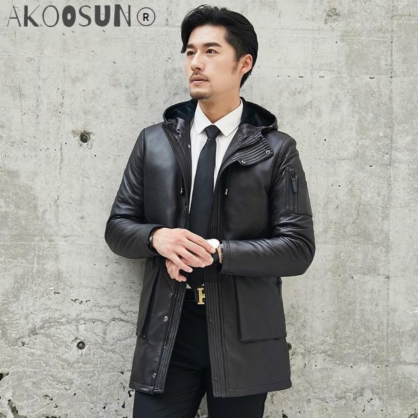men's leather & faux akoosun 2021 genuine jacket men real sheepskin coat autumn winter mens down hooded blouson cuir 1808 kj1295, Black
men's leather & faux akoosun 2021 genuine jacket men real sheepskin coat autumn winter mens down hooded blouson cuir 1808 kj1295, Black
