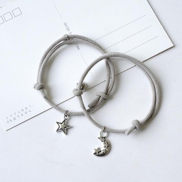 link, chain 2021 milan rope star moon couple bracelet a pair of magnets attract hand student girlfriend gift, Black
link, chain 2021 milan rope star moon couple bracelet a pair of magnets attract hand student girlfriend gift, Black