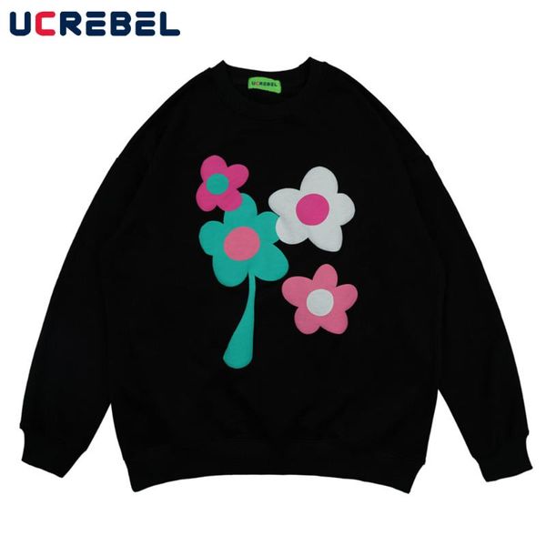 men's hoodies & sweatshirts flower print fleece mens autumn casual loose streetwear simple long sleeved crew neck pullove men, Black
men's hoodies & sweatshirts flower print fleece mens autumn casual loose streetwear simple long sleeved crew neck pullove men, Black
