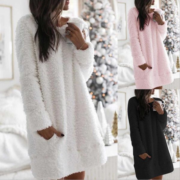 casual dresses autumn solid color o neck sweater fluffy loose knee-length dress soft thin for women party chic, Black;gray
casual dresses autumn solid color o neck sweater fluffy loose knee-length dress soft thin for women party chic, Black;gray