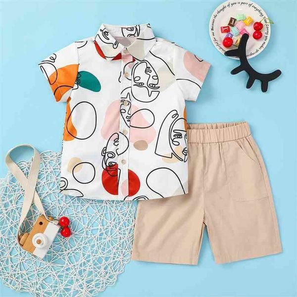 summer 2-piece baby / toddler boy graffiti print shirt and casual shorts set 210528, White
summer 2-piece baby / toddler boy graffiti print shirt and casual shorts set 210528, White