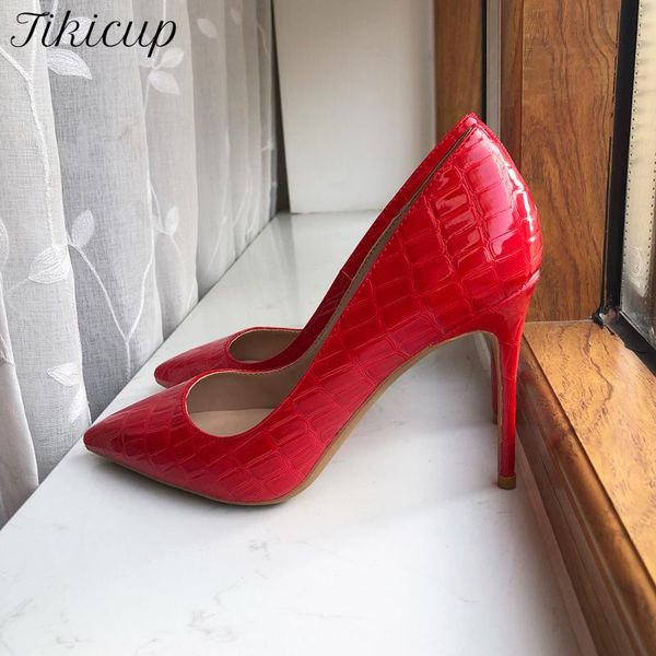 dress shoes tikicup shiny red crocodile effect women pointy toe extremely high heel party stiletto pumps 8cm 10cm 12cm, Black
dress shoes tikicup shiny red crocodile effect women pointy toe extremely high heel party stiletto pumps 8cm 10cm 12cm, Black