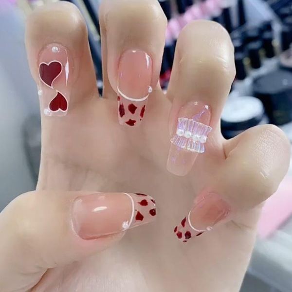 false nails 24pcs/box detachable coffin wearable ballerina fake full cover with glue heart design nail tip, Red;gold
false nails 24pcs/box detachable coffin wearable ballerina fake full cover with glue heart design nail tip, Red;gold