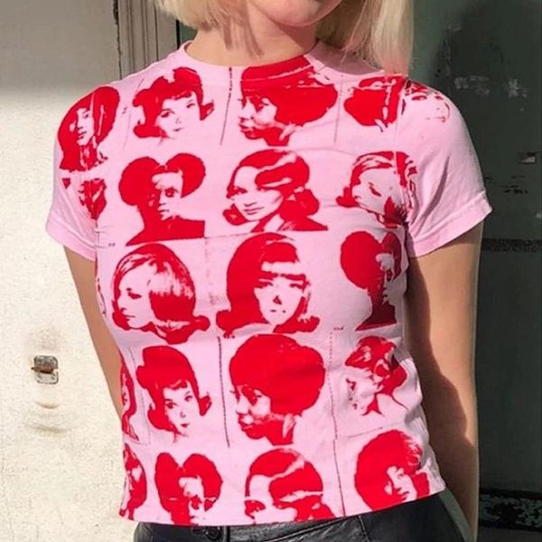 women's t-shirt graphic print 90s vintage harajuku crop y2k aesthetic summer slim fit tees women streetwear gothic shirts, White
women's t-shirt graphic print 90s vintage harajuku crop y2k aesthetic summer slim fit tees women streetwear gothic shirts, White