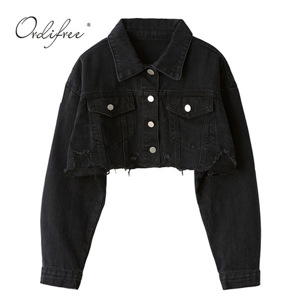 ordiautumn women denim jacket fashion streetwear casual loose outwear black short ripped jeans jacket coat cotton 210804, Black;brown
ordiautumn women denim jacket fashion streetwear casual loose outwear black short ripped jeans jacket coat cotton 210804, Black;brown