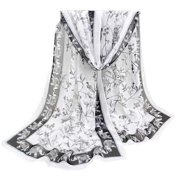 scarves silk scarf women elegant flower chiffon shawl design summer stole gift p5a16011, Blue;gray
scarves silk scarf women elegant flower chiffon shawl design summer stole gift p5a16011, Blue;gray