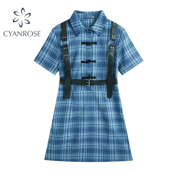 summer strap design punk dress women fashion short sleeve streetwear harajuku gothic blue plaid shirt female 210515, Black;gray
summer strap design punk dress women fashion short sleeve streetwear harajuku gothic blue plaid shirt female 210515, Black;gray