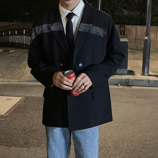 spring and autumn youth personality printed loose suit fashion business casual double breasted black men's suits & blazers, White;black
spring and autumn youth personality printed loose suit fashion business casual double breasted black men's suits & blazers, White;black