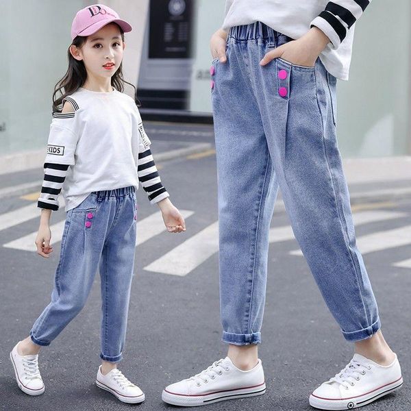 jeans 2021 spring loose baby girls casual solid elastic waist teenage children for high pants kids trousers w186, Blue
jeans 2021 spring loose baby girls casual solid elastic waist teenage children for high pants kids trousers w186, Blue