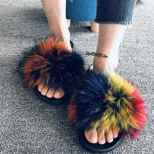 ladies real fur slippers colorful furry sandals fluffy raccoon slides female fashion plush shoes women's flip flops, Black
ladies real fur slippers colorful furry sandals fluffy raccoon slides female fashion plush shoes women's flip flops, Black