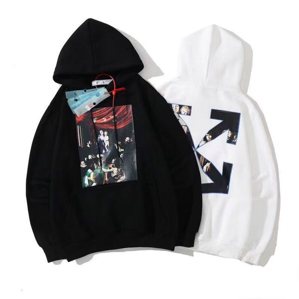 2021 autumn and winter new off virgin oil painting series pattern hooded plush sweater for men women, Black
2021 autumn and winter new off virgin oil painting series pattern hooded plush sweater for men women, Black