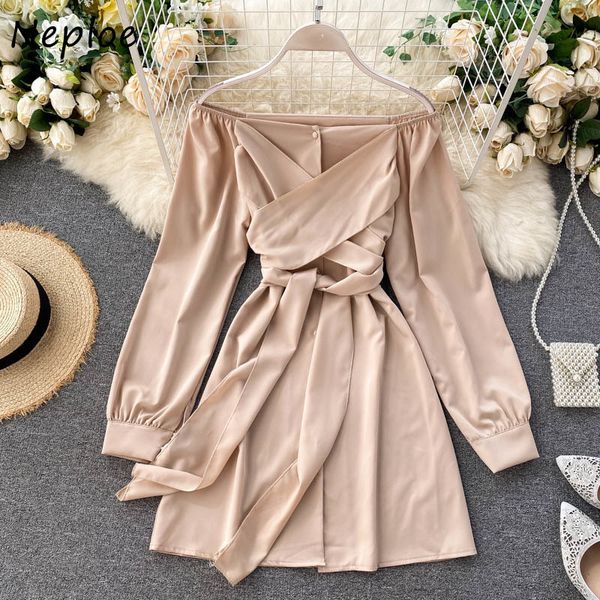 neploe square collar cross drawstring dress autumn chic button simple fashion dresses women new slim waist vestidos 210423, Black;gray
neploe square collar cross drawstring dress autumn chic button simple fashion dresses women new slim waist vestidos 210423, Black;gray