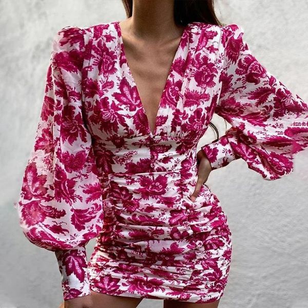 casual dresses women deep v neck floral print long lantern sleeve ruched dress 2021 autumn elegant female bodycon party vestido xxl, Black;gray
casual dresses women deep v neck floral print long lantern sleeve ruched dress 2021 autumn elegant female bodycon party vestido xxl, Black;gray