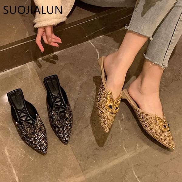 spring women mules shoes brand bling crystal pointed toe slipper slip on low heel outdoor casual slides flip flop slippers, Black
spring women mules shoes brand bling crystal pointed toe slipper slip on low heel outdoor casual slides flip flop slippers, Black