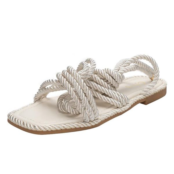 sandals two wear women flat slippers rope upper design female casual large size square toe hollow ladies shoes hh457, Black
sandals two wear women flat slippers rope upper design female casual large size square toe hollow ladies shoes hh457, Black