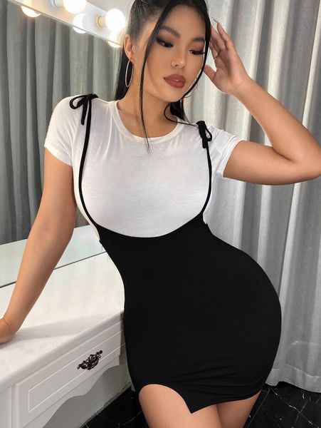 sxy knot strap suspender dress without tee h2gv#, Black;gray
sxy knot strap suspender dress without tee h2gv#, Black;gray