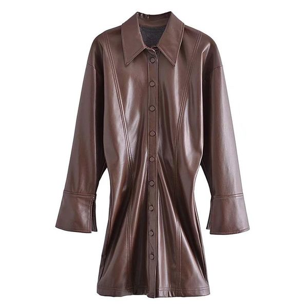 casual dresses yenkye women vintage faux leather short dress ladies front button long sleeve lapel collar winter vestido, Black;gray
casual dresses yenkye women vintage faux leather short dress ladies front button long sleeve lapel collar winter vestido, Black;gray