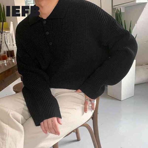 iefb korean fashion polo collar sweater men's autumn and winter thickened loose kintted pullover loose black male 9y5946 210524, White;black
iefb korean fashion polo collar sweater men's autumn and winter thickened loose kintted pullover loose black male 9y5946 210524, White;black