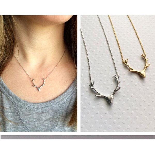 chains creative cute mini elk horn pendant necklace girl women's boho style jewelry accessories party collocation gift, Silver
chains creative cute mini elk horn pendant necklace girl women's boho style jewelry accessories party collocation gift, Silver