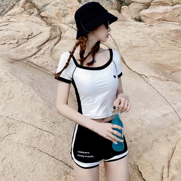 swimwear women two pieces swimsuit padded tankini bathing suit female beachwear sport swimming short sleeve white patchwork one-piece suits
swimwear women two pieces swimsuit padded tankini bathing suit female beachwear sport swimming short sleeve white patchwork one-piece suits